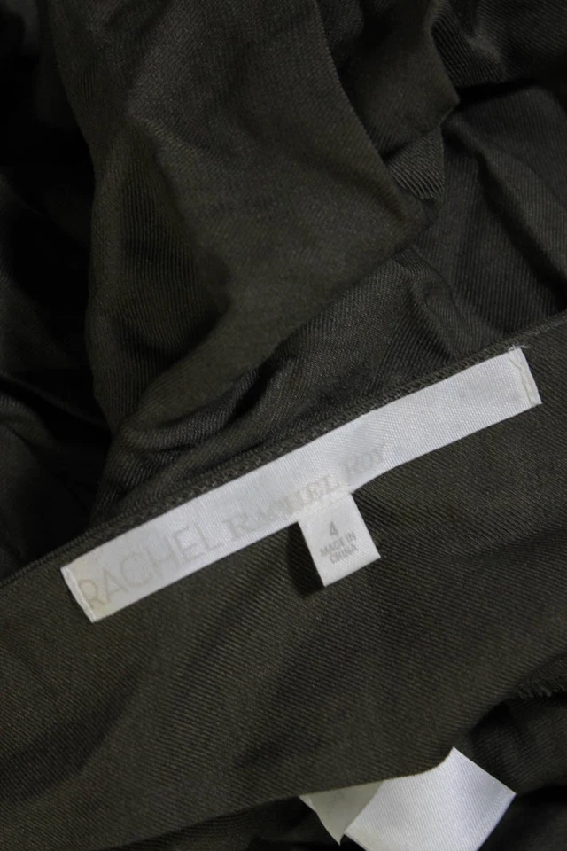 Rachel Rachel Roy Women's Long Sleeves Wrap Mini Dress Olive Green Size 4 - Image 4 of 4