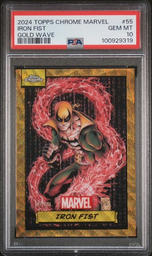 2024 Topps Chrome Marvel Iron Fist Gold Wave /50 PSA 10 #55 Gem