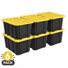 Sterilite 27 Gallon Storage Tote Bin Black Ye...