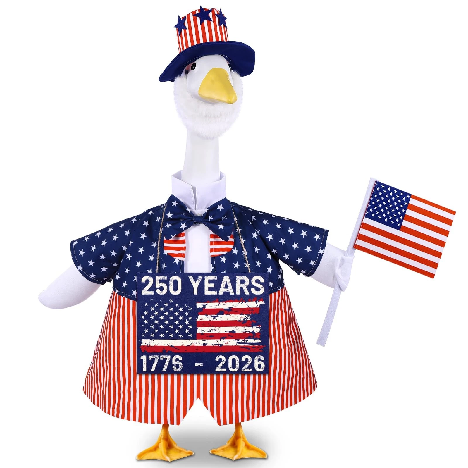 4th of July Goose Outfits for 23" Geese 250th Anniversary Sign Flag Goose Clo...