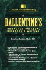 Ballentine's Thesaurus for Legal Research and Writing (Delmar Paralegal) - p...