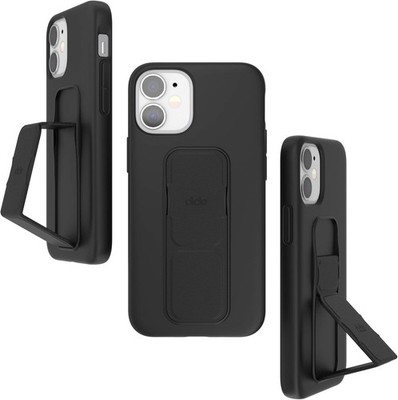 CLCKR iPhone 12 mini 5,4'' Hülle mit Handygriff Erweiterbarer Ständer - Minimal Schwarz