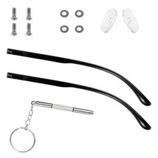 1 Pair Glasses Replacement Temple Black Eyeglasses Arms Legs 5.51x0.2 Inch