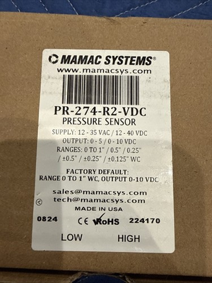 #ad Mamac Systems PR 274 R4 MA Pressure Transducer $10.00