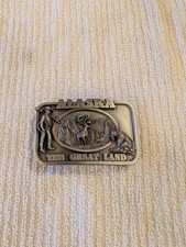 Alaska The Great Land Siskiyou Buckle co. Belt Buckle 1983 Alaska Pewter