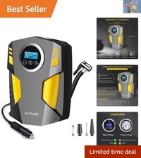 Compressore Aria Compatto 12V con Display Digitale e Illuminazione LED per Emergenze