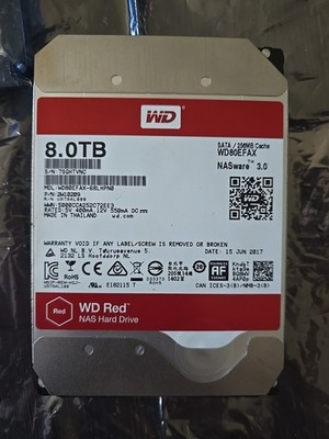 WD Red 8TB 3.5in 256MB Cache HDD Western Digital Hard Drive WD80EFAX-68LHPN0