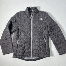 North Face ThermoBall Puffer Jacket Boys 6 XS Gray Kids Insulated Zip Coat Youth