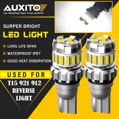 2X AUXITO W16W 912 921 904 T15 LED 18SMD Reverse Back up Light Bulbs Error Free