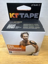 KT Tape Pro Extreme Kinesiology Tape Jet Black 20 Strips 2in x 10in HSA FSA