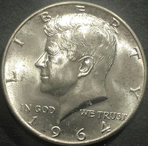 1964-D KENNEDY 90% SILVER HALF DOLLAR COIN UNC UNCIRCULATED