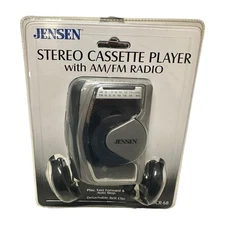 Vintage Jensen AM/FM Stereo Cassette Player Radio Headphones Model SCR-68 -New