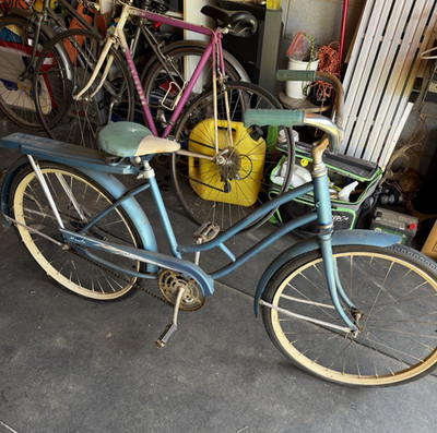 Missile Vintage Bicycle Blue Beige with Fenders Rear Rack Complete Classic Bike