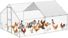 Large Metal Chicken Coop, Chicken Coop Run with Cover, Large Chicken Run with Do