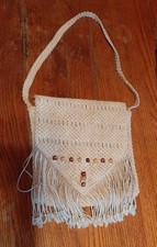VTG macrame purse lined