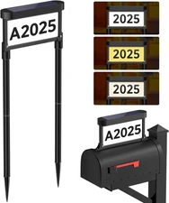 Solar Address Sign Light, Double-Sided LED Illuminated House Number Plaque 