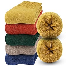 Wool Socks for Women Warm Winter Thermal Thick Socks Multicolor Solid Color