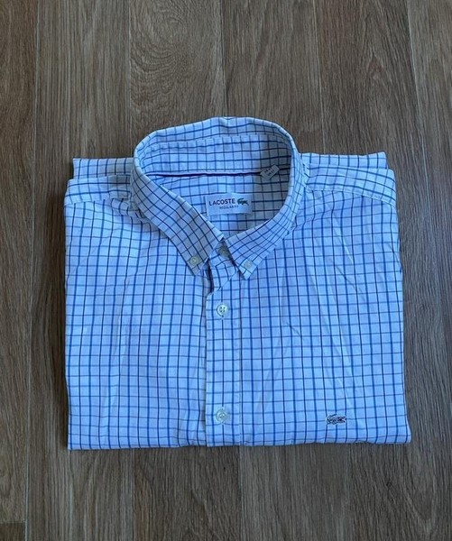 Men Lacoste Shirt White Cotton L #9ZWJ