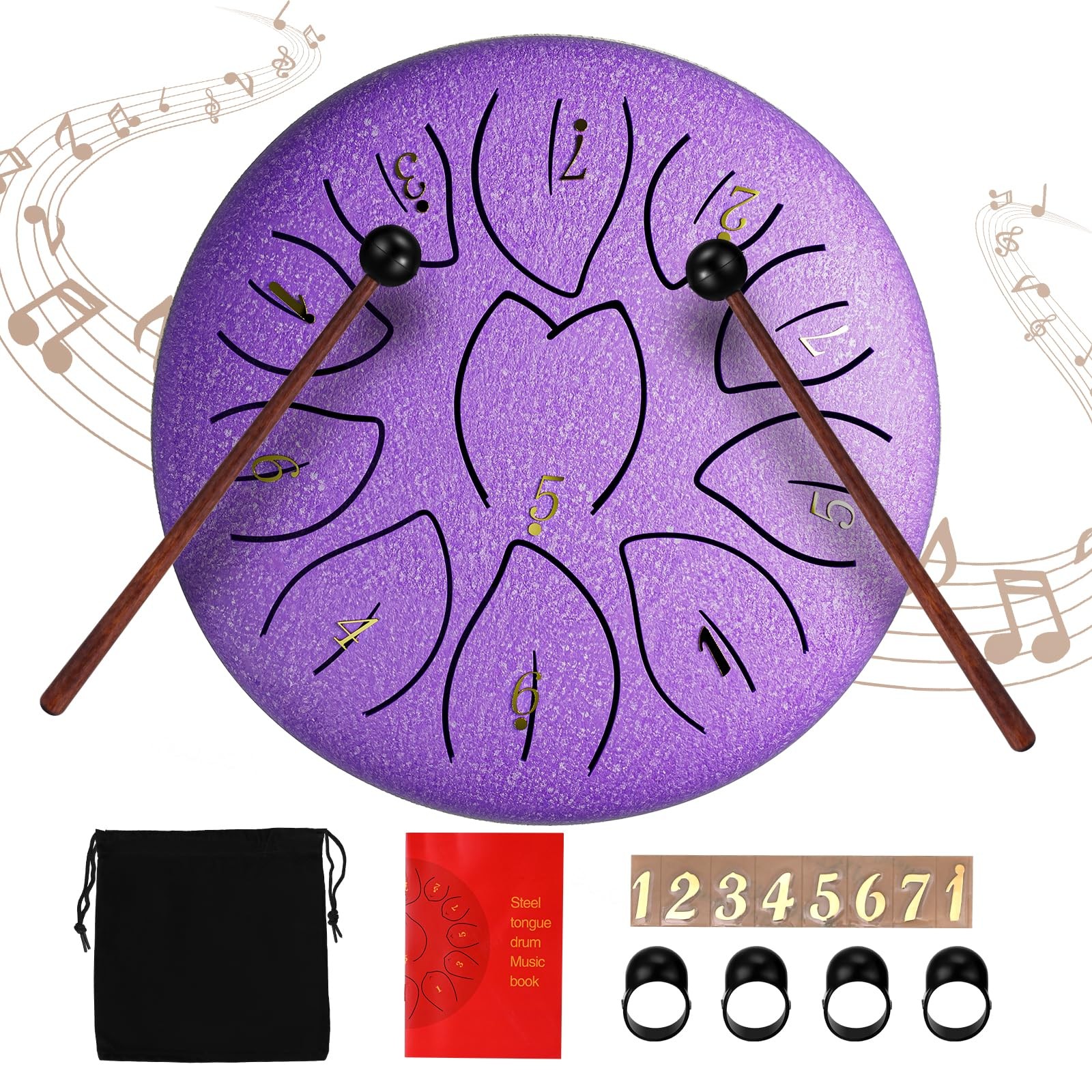 Steel Tongue Drum Anti-Stress - Libérez l'Anxiété avec le Mini Tambour Handpan Émeraude