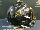 RAY LEWIS AUTOGRAPHED SIGNED BALTIMORE RAVENS FULL SIZE REPLICA HELMET BAS JH14