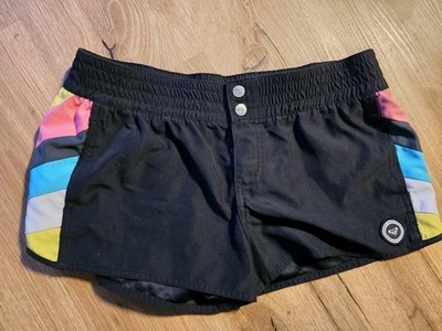 Roxy Schwarze Shorts Badehose boardshorts bunt Festival Regenbogen S M