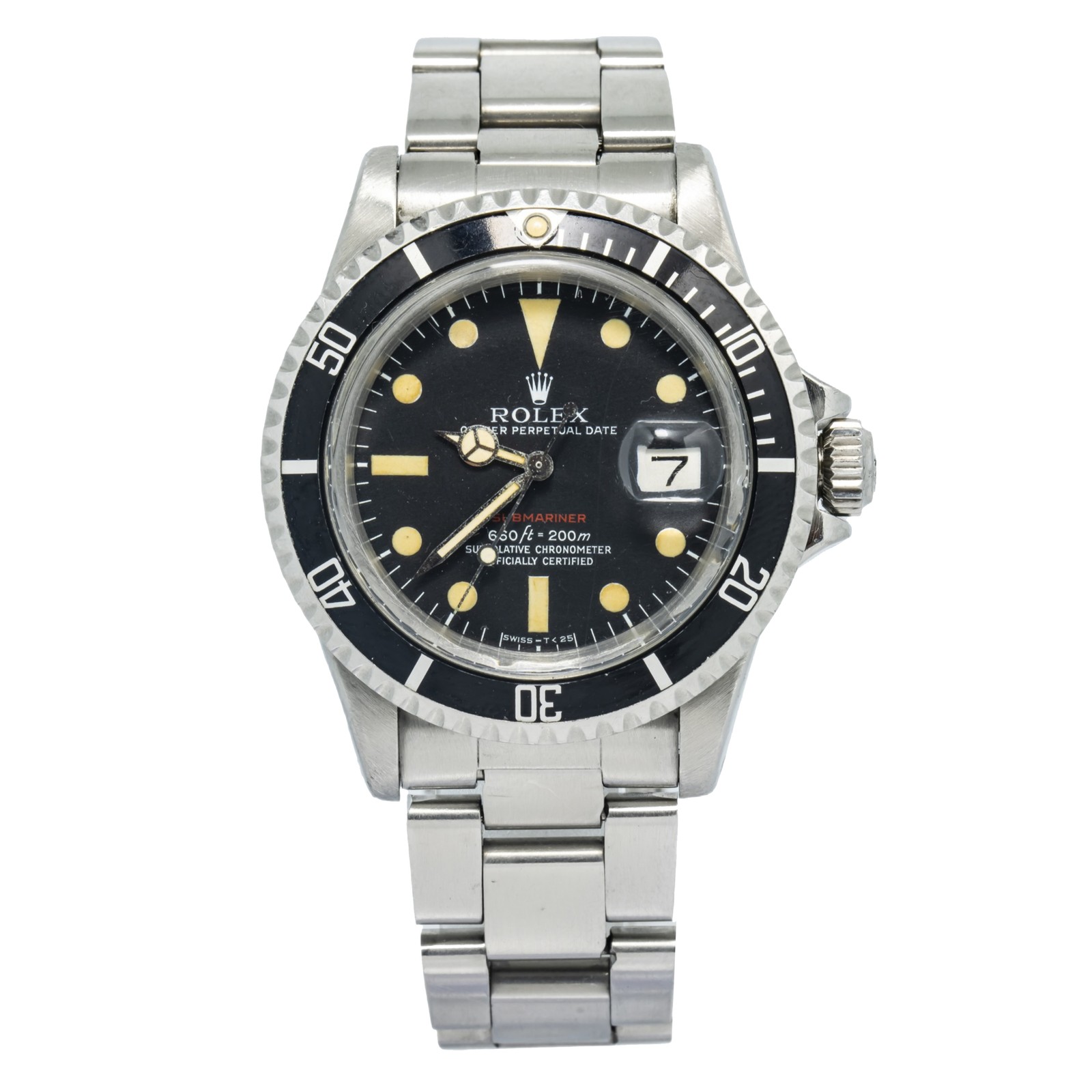 Rolex RED Submariner 1680 Stainless Steel Black Dial Auto Men's Watch 40mm