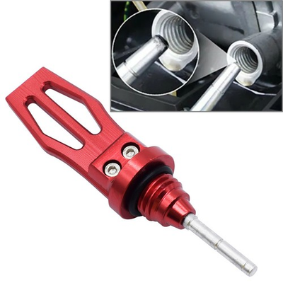 #ad Motorcycle Engine Oil Dipstick Cap Plug CNC Crankcase Oil Level Gauge Red $11.68