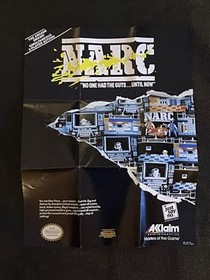 Narc (Nintendo NES, 1990) Complete w/ Poster & Reg Card VG Cleaned Tested