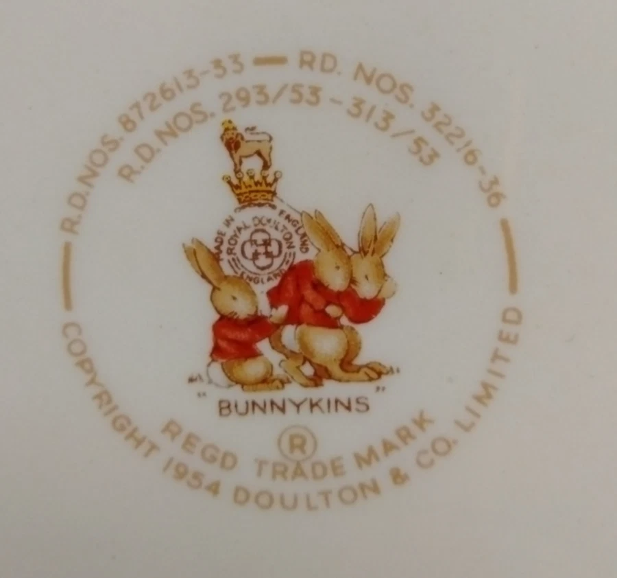 Royal Doulton Bunnykins 8.5" Plate Classroom Scene Barbara Vernon England - Image 2 of 4