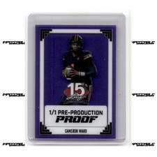 2025 Leaf NSCC The National Proof - Cameron Cam Ward Rookie 1/1 Purple Clear