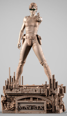 Trinity - The Matrix - unbemalter Modellbausatz - 3D gedruckte Resin Figur - Maßstab 1:10
