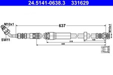 ATE Bremsschlauch 24.5141-0638.3 für AUDI A4 B9 Avant 8W5 8WD 8W2 8WC A5 F5A F5F