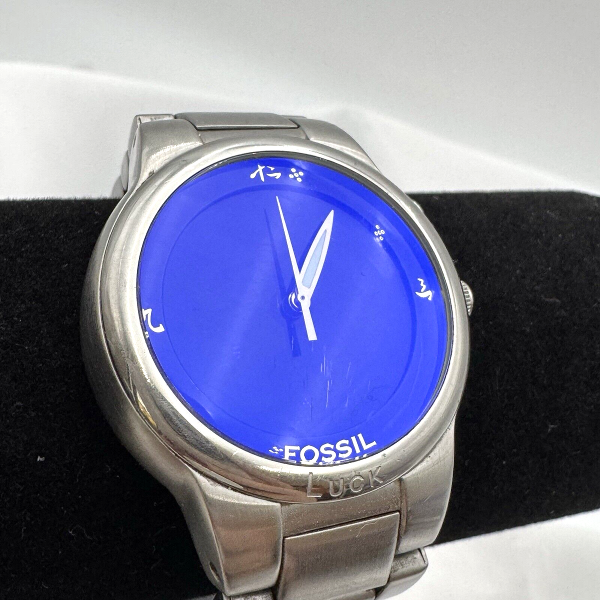 Rare Kanji Y2K 00s FOSSIL LJR8095 Blue Quartz Watch Analog