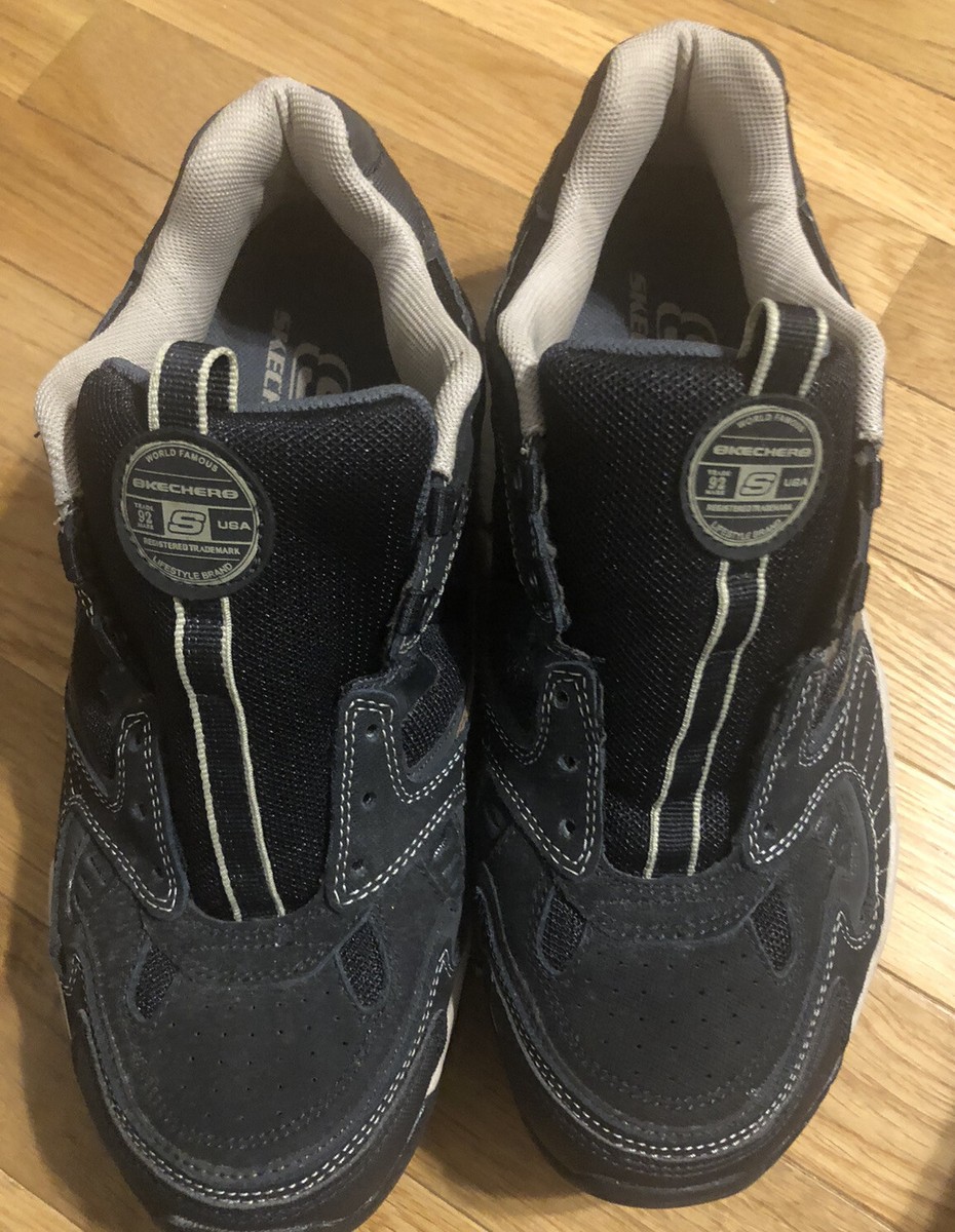 Skechers Mens Memory Foam 50650 Black Running Shoes Sneakers Sz