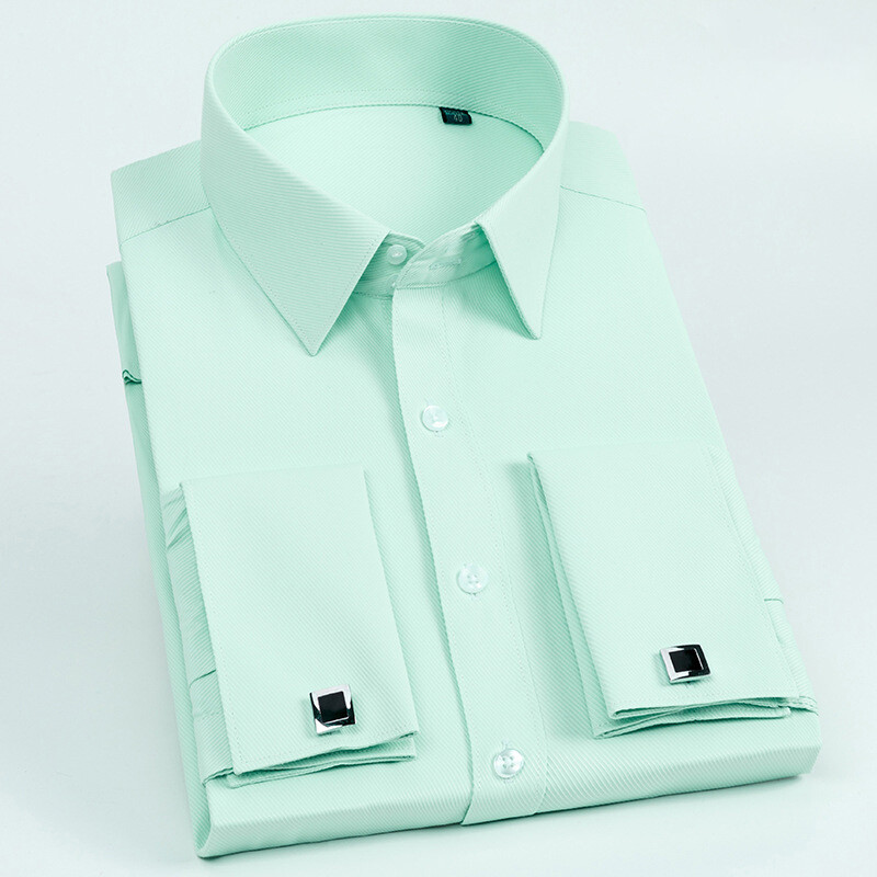 Mens Turquoise Dress Shirt Mens Turquoise Cuff Links French Cuff Dress Shirt main image 0