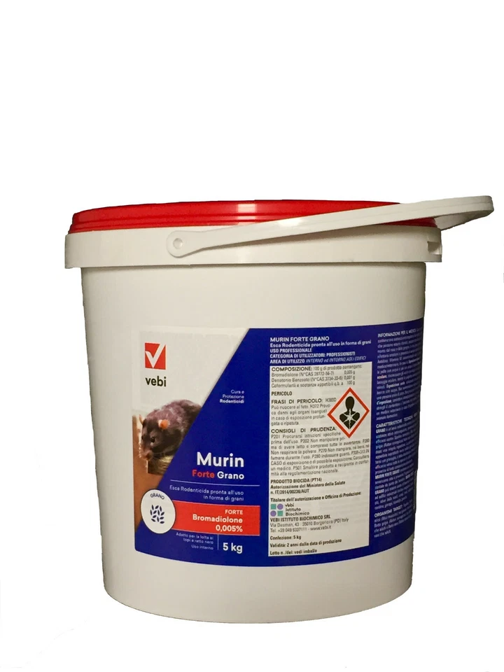 Murin Forte Grano Topicida Rodenticida Ratticida 5kg Vebi