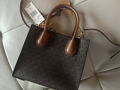 NEW TAGS Michael Kors Cute Tote Small Crossbody Brown Monogram
