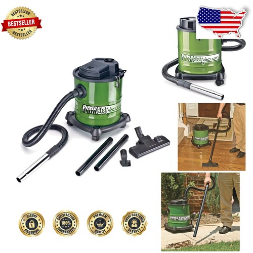 10 Amp Green & Black Ash Vacuum with Fire-Resistant Filter – 3 Gallon Capacity