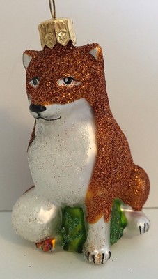 POLISH GLASS ORANGE FOX CHRISTMAS ORNAMENT BY IMPULS FOREST WOODLAND NATURE TREE