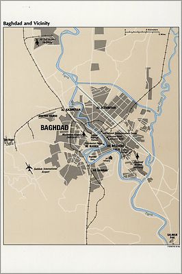 Poster, Many Sizes; Cia Map Of Baghdad Iraq 1992