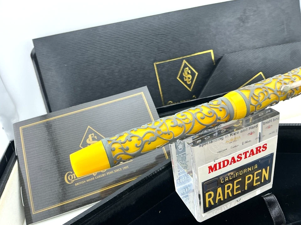 Conway Stewart Chatsworth HENRY SIMPOLE STERLING SILVER YELLOW Fountain Pen 1/4 - Image 4 of 4