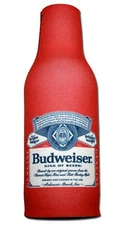 Budweiser Coozie Koozie Beer Bottle Cooler NEW Half Zip Neoprene Anhueser Busch