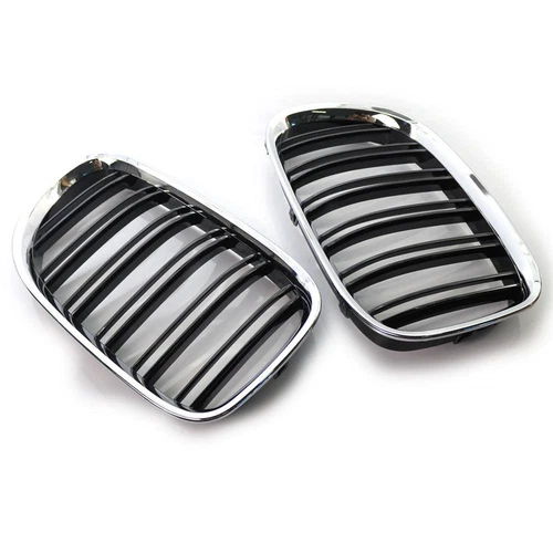 For BMW F01 F02 F03 F04 2009-2015 Pair Chrome Dual Slat Front Bumper Grille ABS - Picture 5 of 7