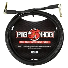 Pig Hog Tour Grade Instrument Cable Dual Right Angle 6 ft.