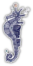 Patterned Seahorse Animal Car Bumper Sticker Decal