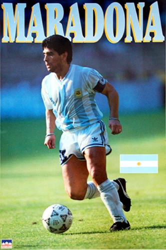 SPORTS POSTER WAREHOUSE DIEGO MARADONA Argentina World Cup 1990 Soccer Vintage Original 22x34 POSTER