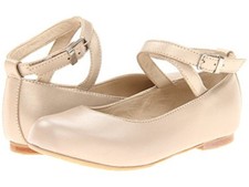 ELEPHANTITO Champagne Leather Ballet Flats Mary Jane Ankle Strap Toddler Girls 9