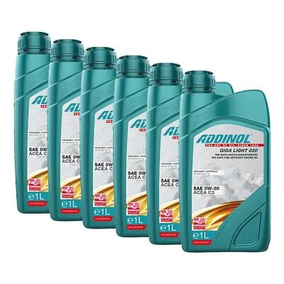 Huile Moteur ADDINOL 0W-30 GIGA LIGHT 030 6X 1 Litre Pour Honda Hyundai Dacia - Photo 1/4