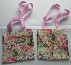Two Pink Roses Floral Girl's Bags, Dress-Up Box, Quilted, Handmade, Flowergirl