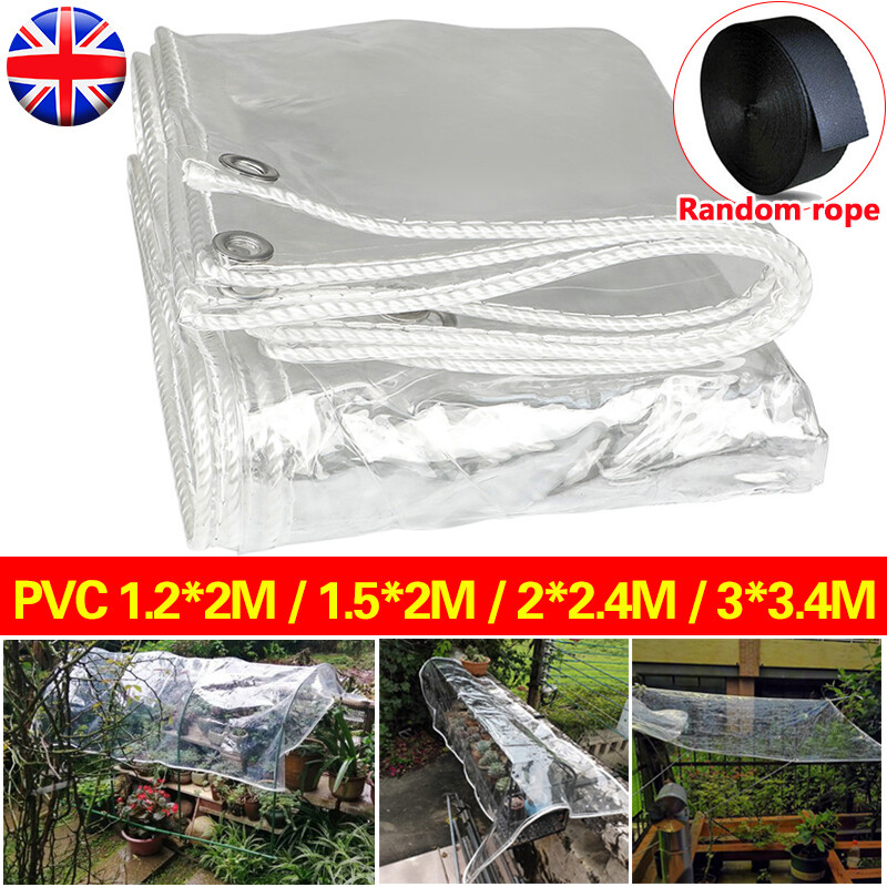 430GSM Clear PVC Tarp Waterproof Heavy Duty Transparent Tarpaulin w